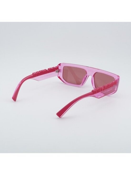 Dolce & Gabbana DG6203 314875 Sunglasses Shiny Pink Rectangle Frame,Brown Lenses